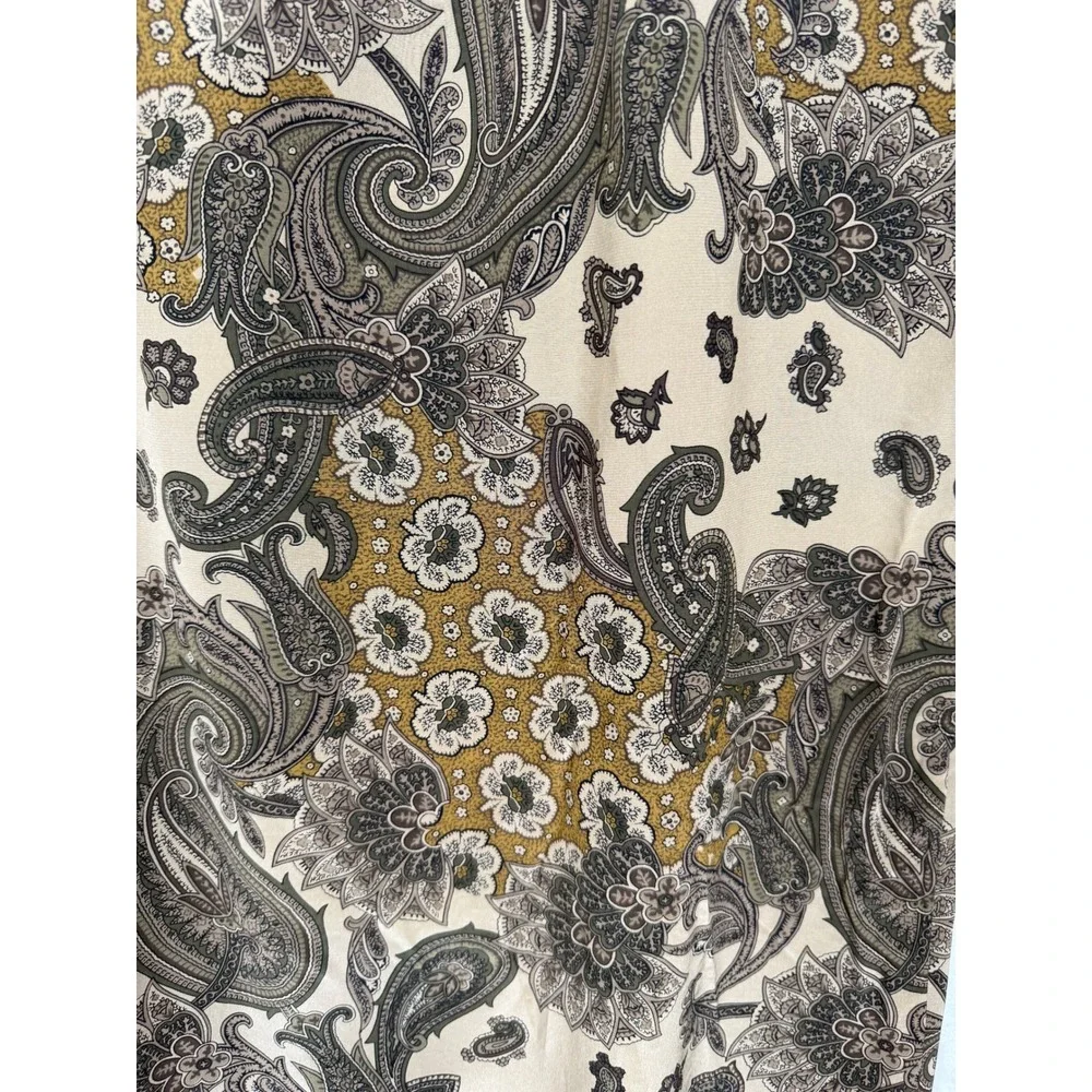 VTG Jones New York 100% Silk Blouse Skirt Brown Paisley 100% Silk 2 Piece Set - Picture 13 of 16